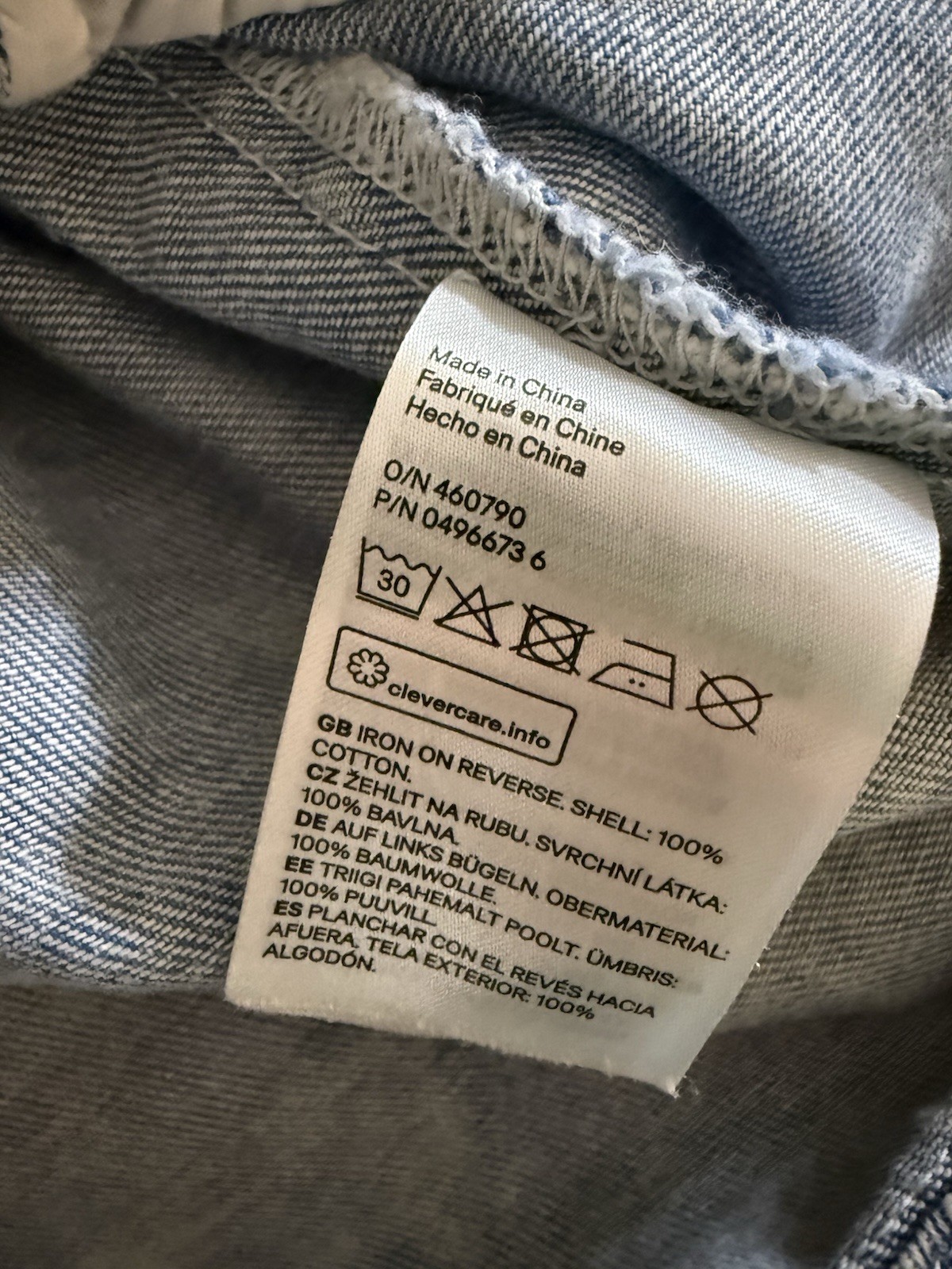 H&M Divided Acid Wash Denim Jean Jacket USA Flag Woman’s Sz 8 100% Cotton thumbnail 10