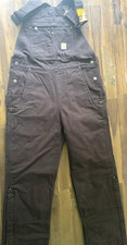 Carhartt OR-4031-W Women's Washed Duck Insulated Bib Overall - Dark Brown - SM