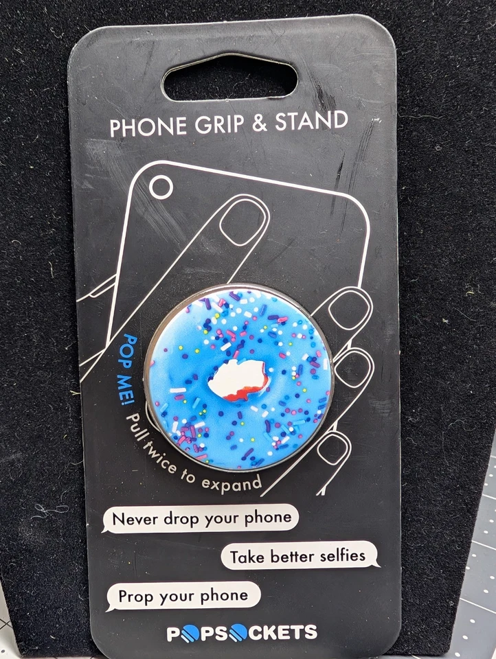 Popsockets Phone Grip Stand Blue Donut With Sprinkles New In Package  - Image 2 of 3