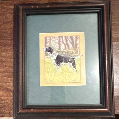 Framed German Wirehaired Pointer Dog Print Artwork Collectible