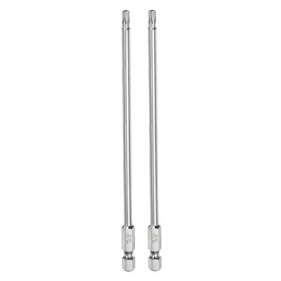 T20 Security Torx Bit 1/4'' Hex Shank 6'' Long Tamper Resistant Star Bits,2pcs
