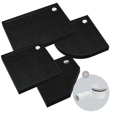AQUABAD Duschwanne / Duschtasse Ultima mit LeakProtect Technologie Black Stone