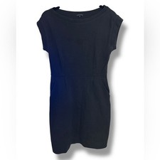 Theory Classic Black Stretch Cap Sleeve Mini Dress Sz M EUC