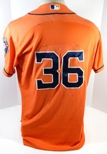 2013-19 Houston Astros #36 Game Used Orange Jersey Nameplate Removed 46 DP25513