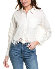 Gracia Lace Hem Button-Down Shirt Women's
