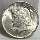 1922 PEACE SILVER DOLLAR - BRILLIANT UNCIRCULATED - Hints Of Gold !