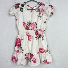 LoveShackFancy Dress Girls 5-6Y Floral Rose Smocked Swiss Dot Tiered Fairy Boho