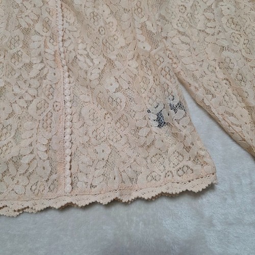 Top Torrid Crema Mezcla Encaje Cuello Alto Talla 0 Nuevo con Etiquetas Elegante Informal Hermoso Ojo de Cerradura - Imagen 3 de 13