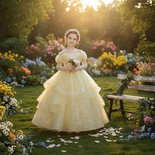 Full Sleeve Princess Dress Soft and Comfortable Flower Girl Formal Dress