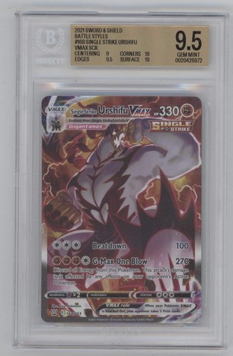 Single Strike Urshifu VMAX Pokemon Battle Styles #168 Beckett 9.5