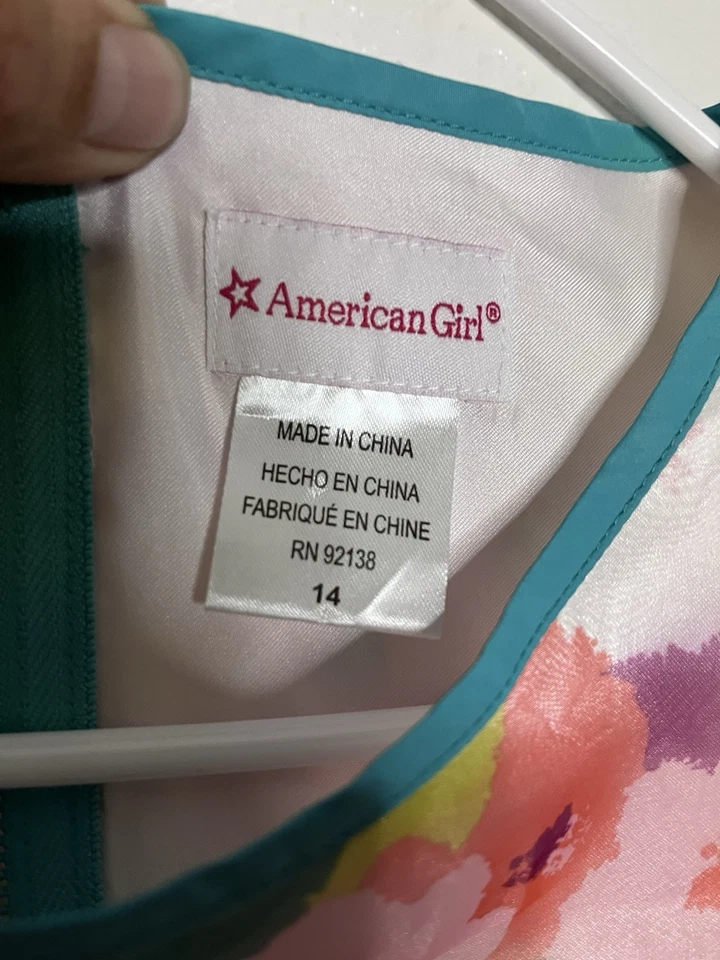 Vestido Floral American Girl Niño Talla Brillantes Flores Forrado con Cinturón Talla 14 Niñas  Foto 4 de 4