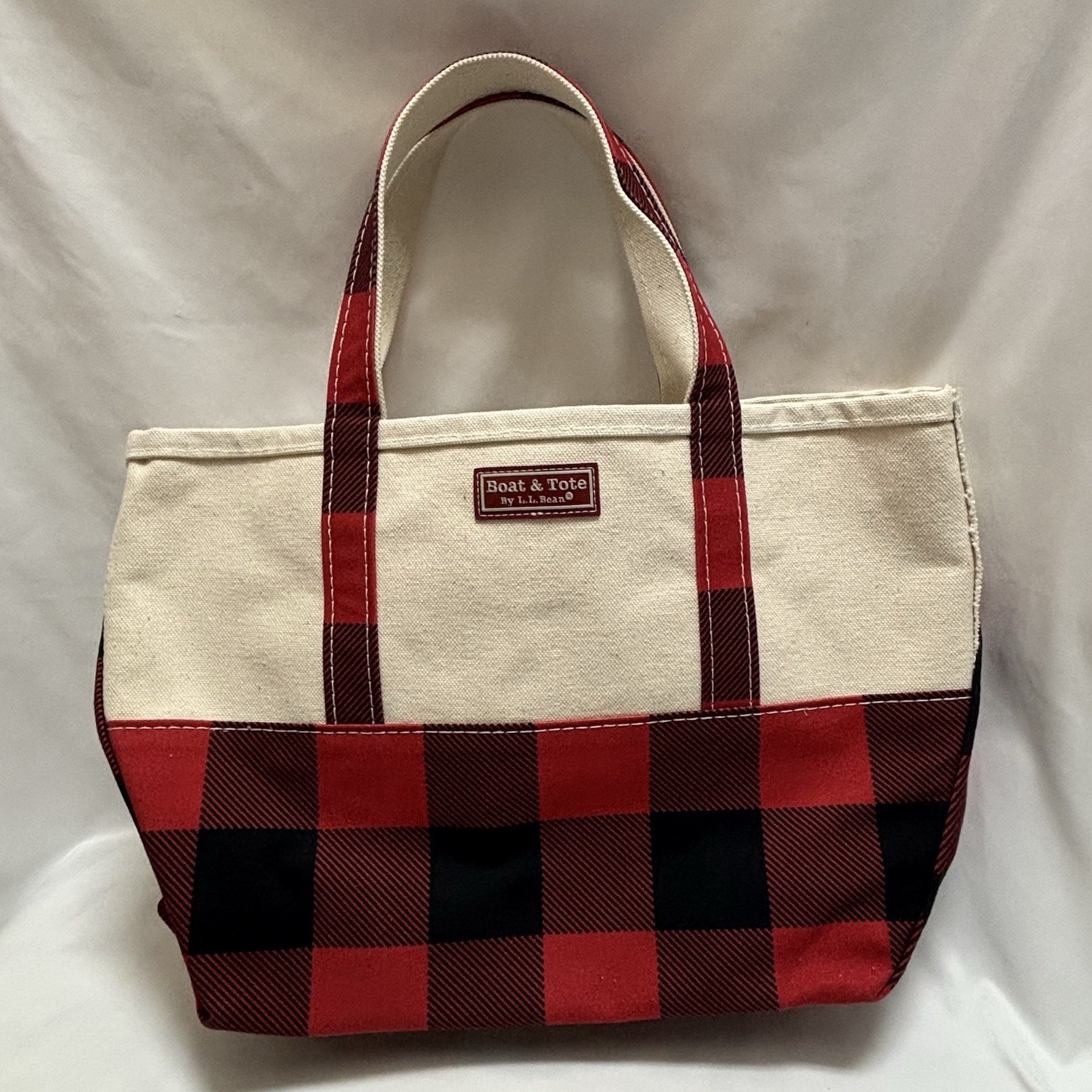 LL Bean High Bottom Boat Tote Canvas Bag Durable Carryall