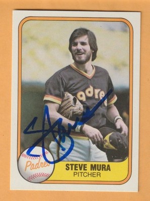 Steve Mura San Diego Padres AUTO Signed 1981 Fleer Tulane Green Wave
