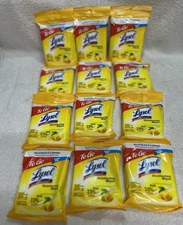 Lysol To Go Travel Size Disinfecting Wipes Lot of 12 ( 180 wipes) Lemon Lime