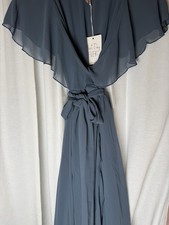 Show Me Your Mumu Jess Ruffle Midi Wrap Maid Dress Green Teal Blue Wedding NWT