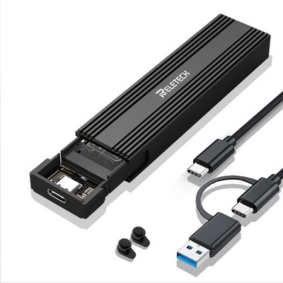 Reletech M.2 SSD Portable USB3.1 Type-C 10Gps 4.02''L x 1.1''W x 0.47''H, black 