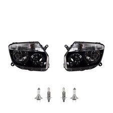schwarze Scheinwerfer Set  Halogen passend für Dacia Duster mit H7 H1 L R ab 10-