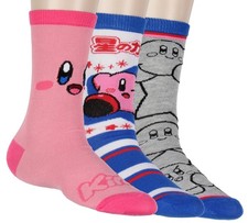 Nintendo Kirby Women's 3-Pack Character Design Anime Crew Socks