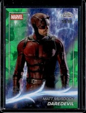 2025 Topps Chrome Marvel Studios Sapphire Daredevil Green Refractor #/99