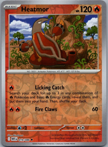 Heatmor 019/086 - Reverse Holo - White Flare - NM/M