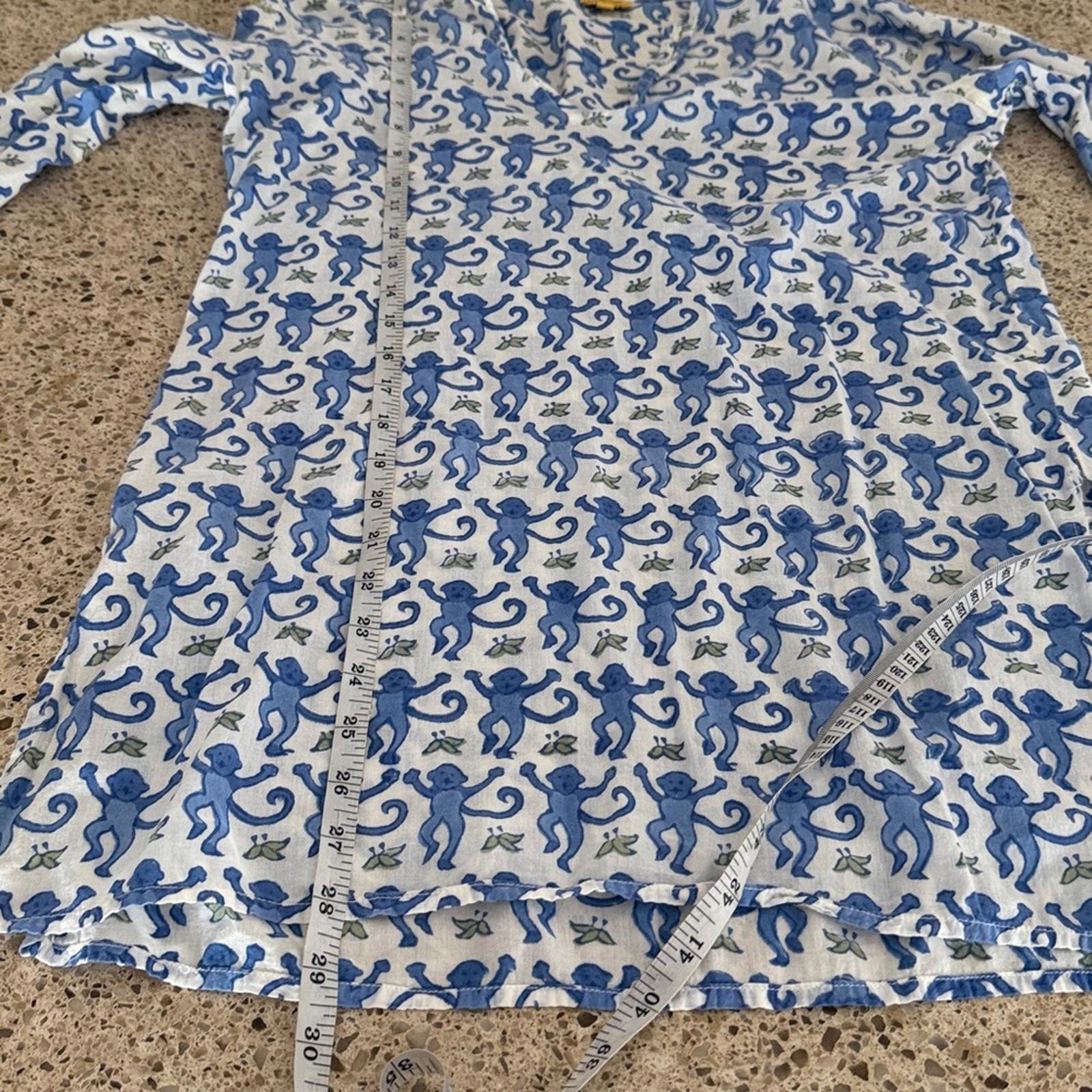 Roberta roller rabbit monkey classic print kurta … - image 5