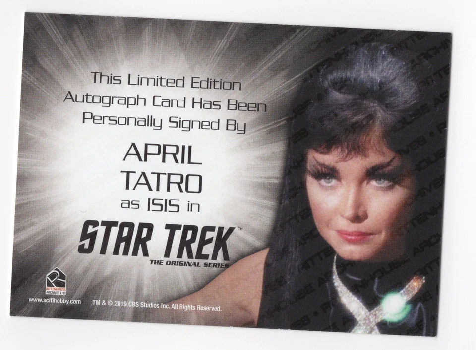 April Tatro as Isis STAR TREK TOS Archives & Inscriptions Autograph Card Silver - Image 2 of 2