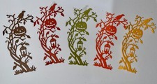   5 PUMPKIN VINE cardstock paper die cut embellishments HALLOWEEN