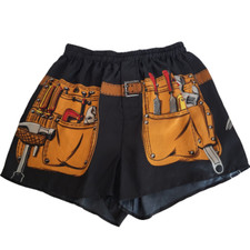 Calzoncillos boxer para hombre 100 % seda brevemente declarados con gráfico de cinturón de herramientas talla: M *NUEVOS SIN ETIQUETAS*