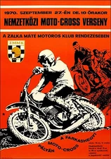 Motocross 1970 Budapest Hungary Vintage Poster Print Motorcycle Racing Art