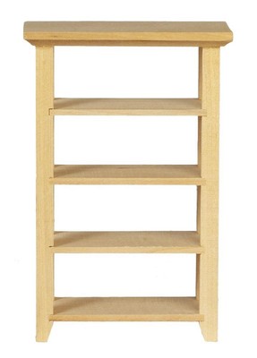 Dolls House Bare Wood 6 Shelf Unit Bookcase Miniature Unfinished...