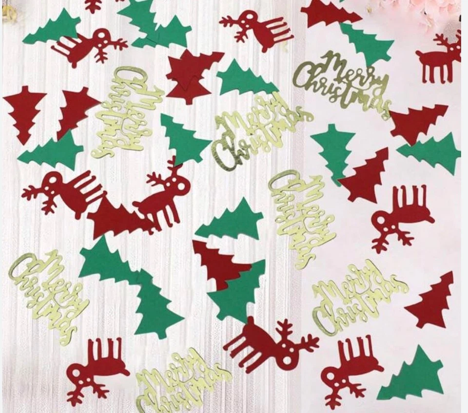 Mesa de Navidad Confeti Árboles de Navidad Reno Decoración Sprinkles Fiesta 100 piezas Foto 2 de 2