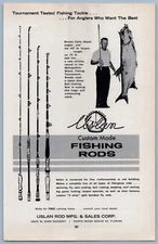 1965 Uslan Fishing Rods Custom made Miami Beach, FL. Print Ad