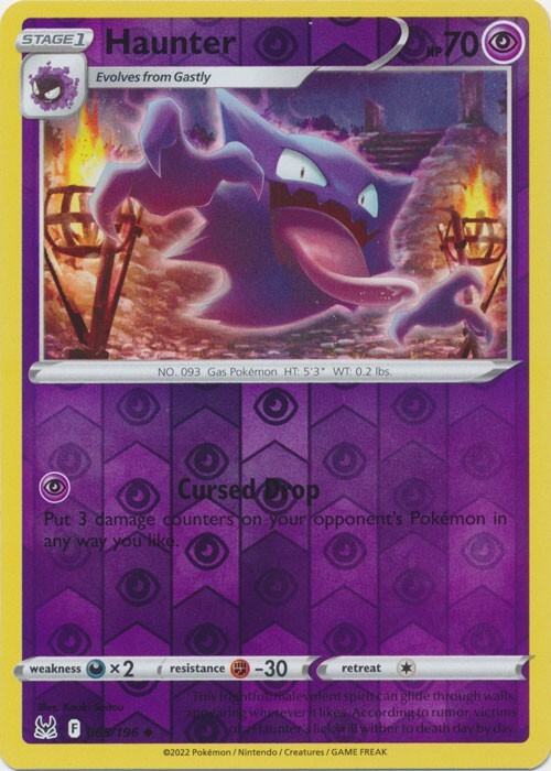 Reverse Holo Haunter 065/196 Lost Origin Uncommon Pokemon TCG
