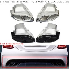 For Mercedes-Benz W205 W212 W246 C E GLC GLE Class Exhaust Muffler End Tail Pipe