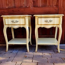 2 Vintage Wood Dixie French Provincial Nightstand Side End Bedside Tables