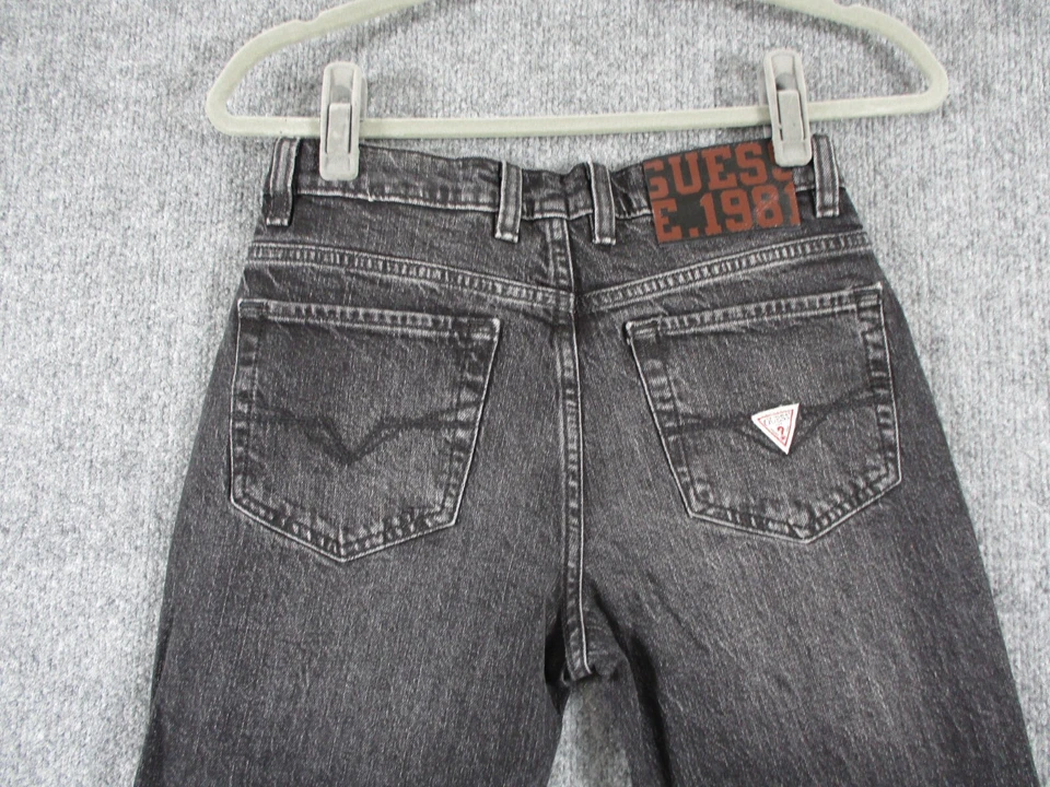 Jeans Guess Eco Niños 14 Negro Mini Me Cónico Relajado Elastizado Denim Desteñido 27x30 Foto 3 de 4