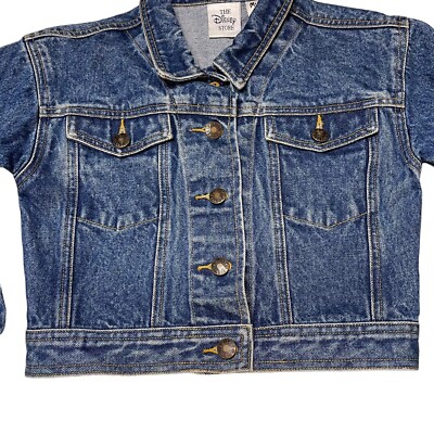 Disney Kids Jacket Size M Vintage Embroidered Denim Jacket Blue