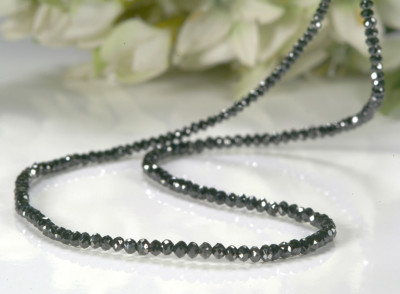 Spinell Kette Collier facettiert mit Karabiner fein & dünn 45 +5 cm