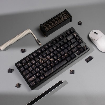 Black Marble PBT OEM Profile Full Set Keycaps For Cherry MX keyboard