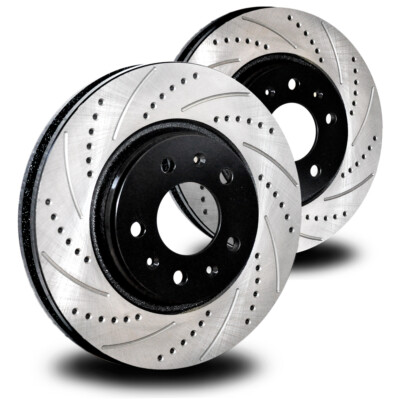 DOD026FF Dodge Ram 1500 SRT-10 Performance Brake Rotors Cross Drill & Curve Slot
