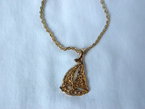 Sail Boat Nautical Pendant Necklace 19" Women's Jewelry USA Seller Gift New
