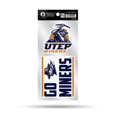 Utep Miners Double Up Die Cut Decal Set