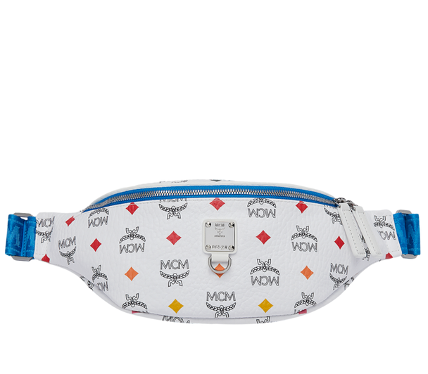 mcm white fanny pack