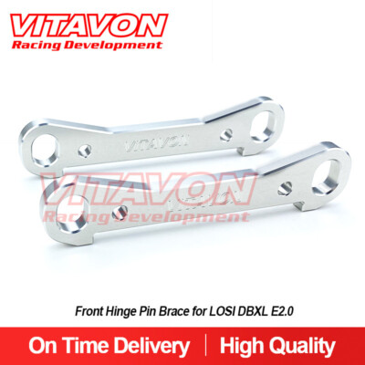 Vitavon LOSI DBXL E2.0 CNC aluminum 7075 Front Hinge Pin Brace LOS254029 Silver