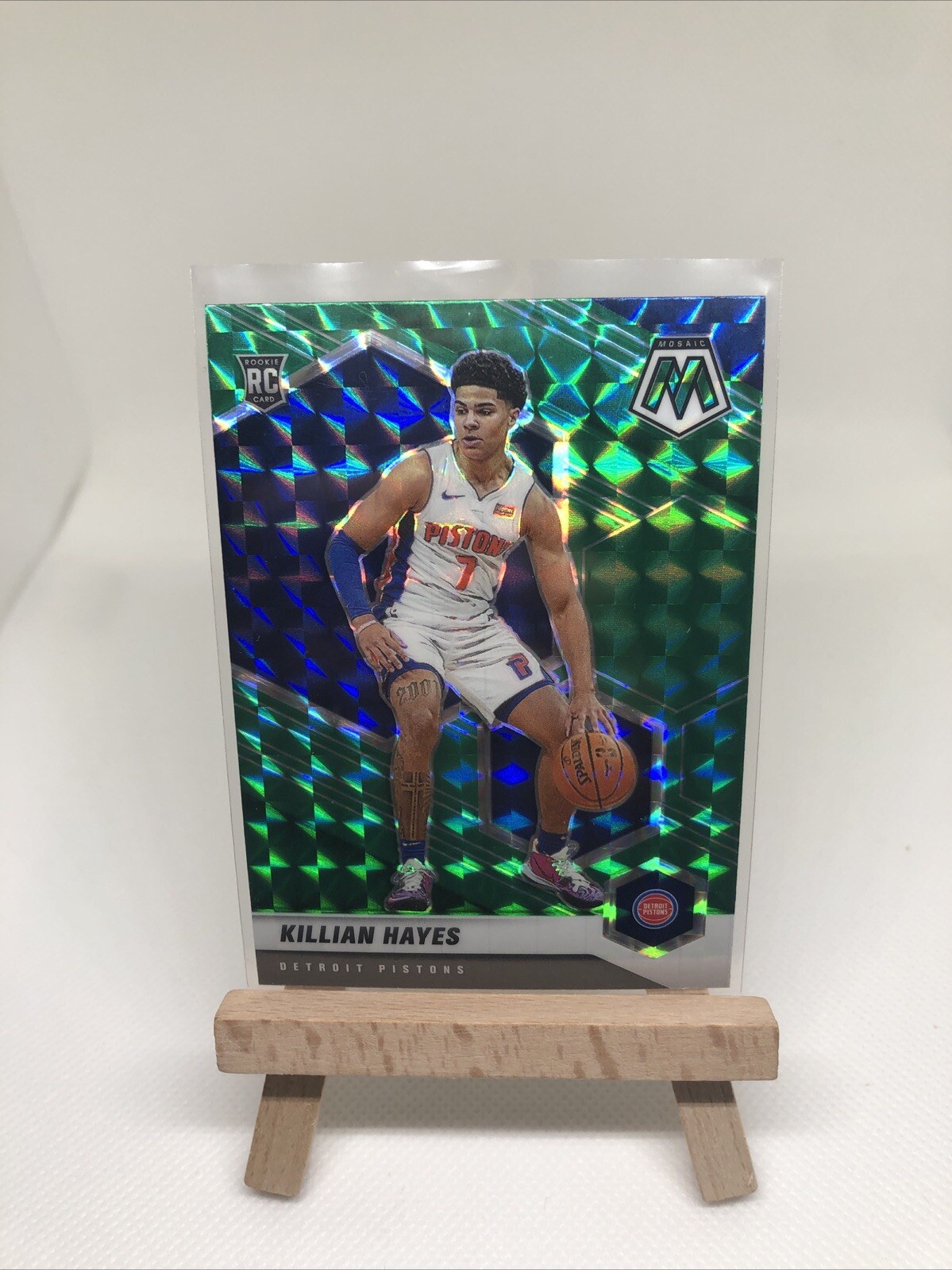 2020-21 Panini Mosaic #222 Killian Hayes Mosaic Green Rookie card