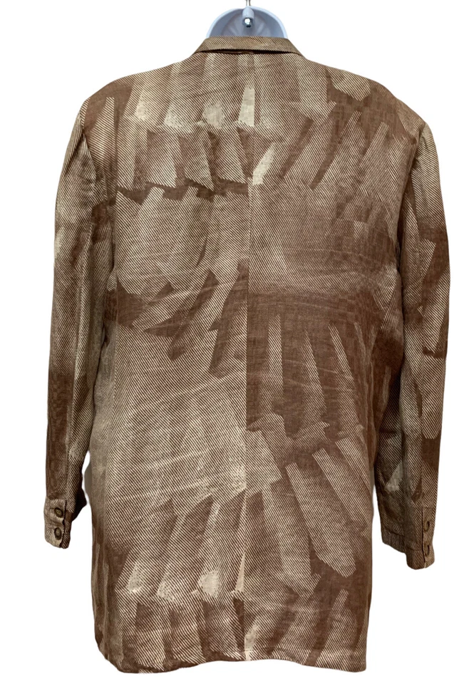 Blazer Chaqueta Vintage Lino Lino Retro Años 80 De Gran Tamaño Hecho en Italia Ajuste M/L Foto 2 de 4