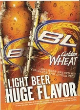 Light Beer Huge Flavor- BL Golden Wheat- 2009 Budweiser print magazine ad 