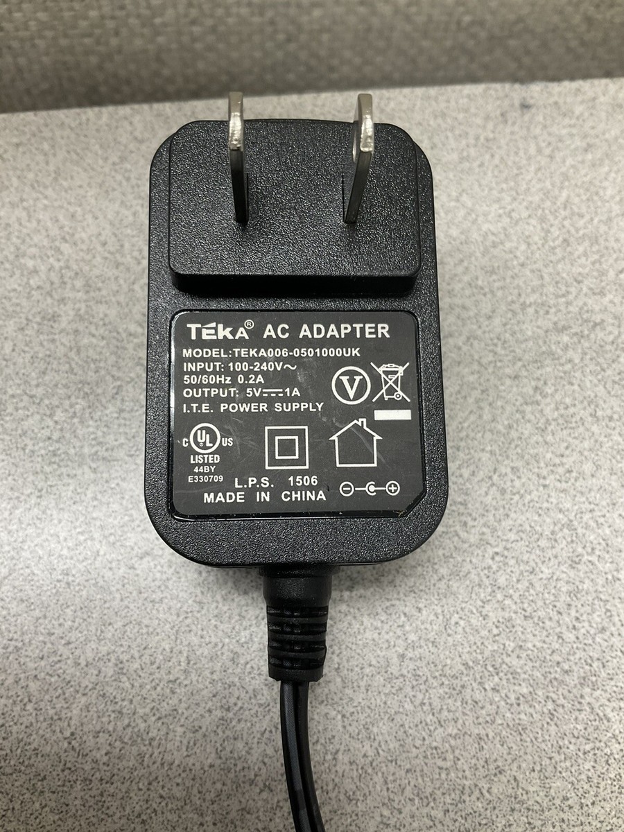 Teka TEKA006-0501000UK AC Power Supply Adapter Charger Output DC