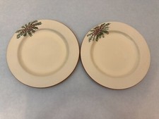 Set of 2 - Furio Italy 11 3/4" Dinner Plates - Christmas Pine - Off-White