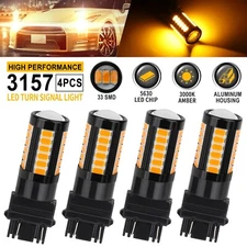 4x 3157 3156 33-LED Turn Signal Parking DRL Light Bulbs Brake Lamp Amber Yellow
